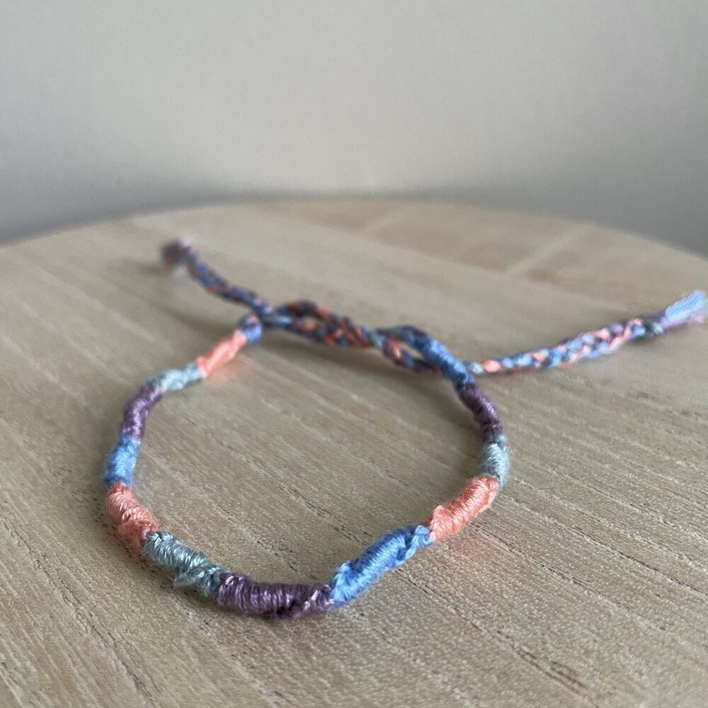 Carina Bracelet, anklet, trendy, comfortable, tie, embroidery thread, woven, gif